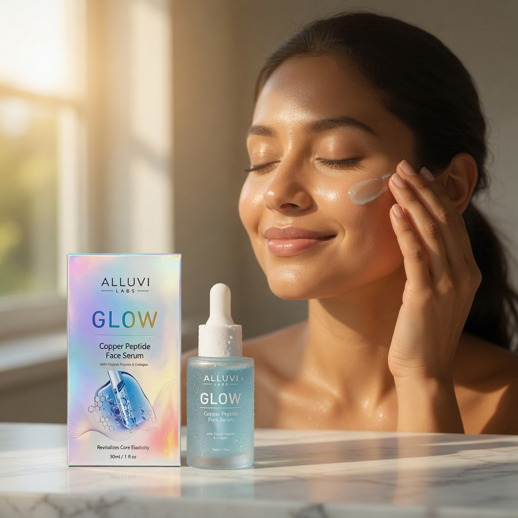 Woman applying GLOW serum