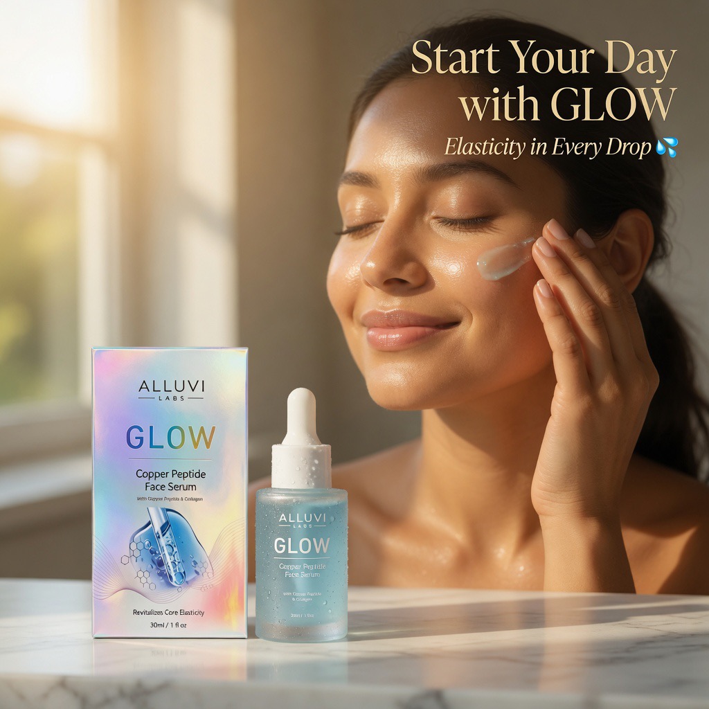 Woman applying GLOW serum